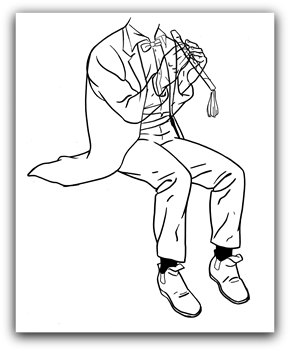 An animation element drawing by Martin Geraghty, prior to it being sent over to the studio to be traced into the final shot. The head was animated separately.